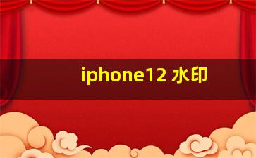 iphone12 水印